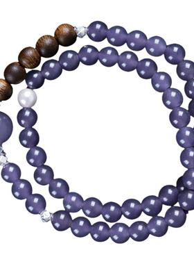 合慕【紫气东来】烟紫和田玉手串