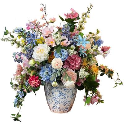 中古风大型新中式仿真花别墅