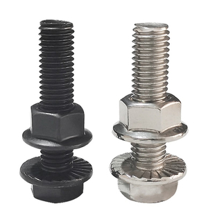 10.9级/不锈钢法兰面螺栓组合GB5789带垫螺丝M5M6M8M10M12M14M16