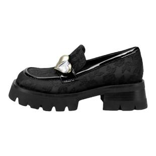 【毛唯嘉同款】MIO米奥方跟单鞋甜酷风小皮鞋闪饰厚底乐福鞋女鞋