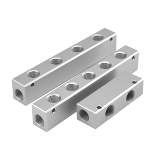 分气排气源汇流板分配分流器2分20x25油排气路分流铝排气动分气块