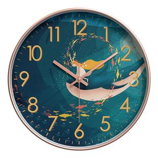 艺术钟表挂钟客厅时钟挂墙家用北欧风创意卧室静音挂式装饰石英钟