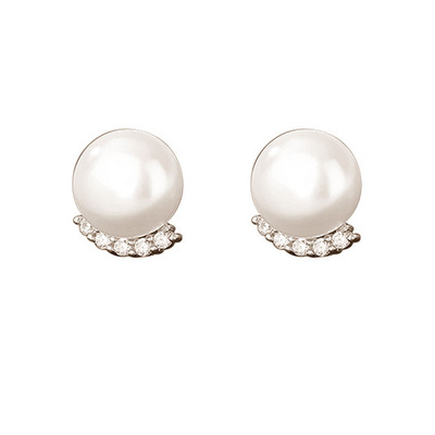 Dopamine Vault」苍素.925通体纯银耳环气质优雅日常锆石珍珠耳钉