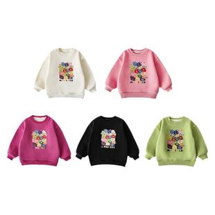 幼悠女童彩色果冻小怪兽休闲亲子卫衣逗趣可爱数码印花宽松上衣潮