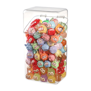 萌粒展示盒盲盒透明收纳桶放小摆件扭蛋趴趴迷你公仔松松叠叠乐粒