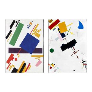 世界名画马列维奇至上主义构成装饰画几何图形客厅抽象挂画卧室摆
