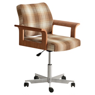 复古轻奢办公椅设计师电脑椅中古风旋转椅家用舒适久坐靠背椅子