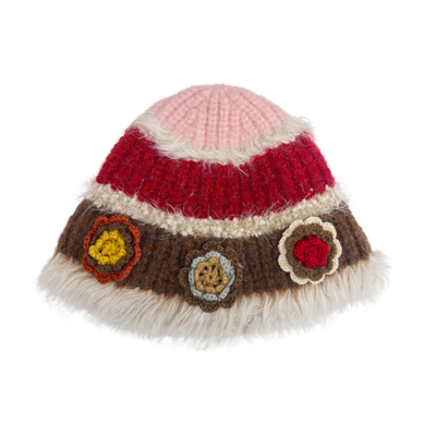 BeanAndBean 索拉弗里针织毛线帽毛绒秋冬保暖可爱护耳显脸小包头