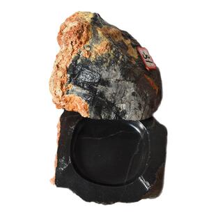 原石砚台带盖天然灵璧石可研墨书法专用墨碟笔舔石头砚台摆件石函