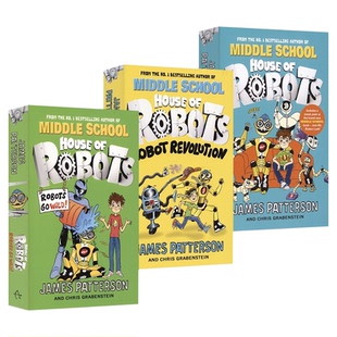 House of Robots 机器人之家3册套装 漫画章节书 9-12岁 青少年课外读物 英语学习 Middle School作者新作 英文原版进口儿童图书