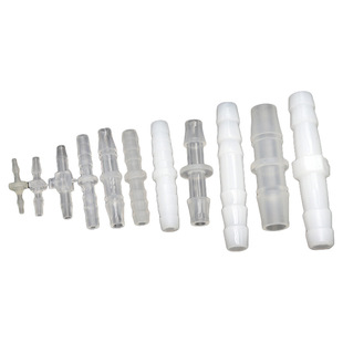 塑料软管接头等径直通进水PP透明胶管二通水嘴PE宝塔连接头乳白