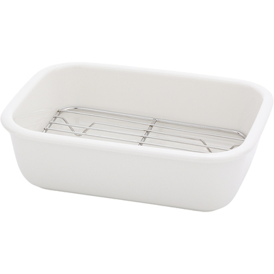 cookzone陶瓷烤盘长方形沥油盘子