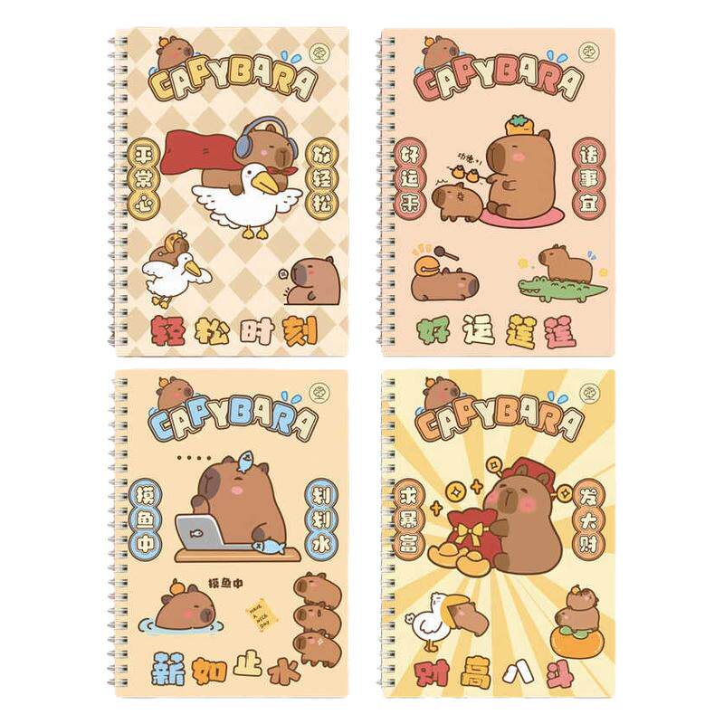 卡皮巴拉a5笔记本B5线圈本国风熊猫学生用高颜值加厚励志记事本