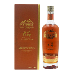 大芹/DAIKING 珍藏系列双桶雪莉&波本单一麦芽威士忌700ml51%vol