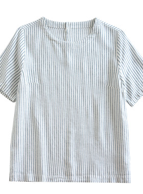 【女装夏季短袖上衣】50亚麻50人棉薄款不缩水外穿家居打底371