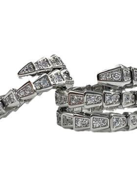 蛇形戒指女镶钻满天星