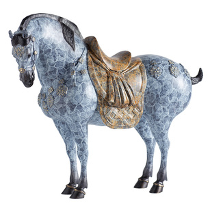 唐马摆件铜工艺品唐三彩马到成功办公室博古架装饰品玄关艺术品