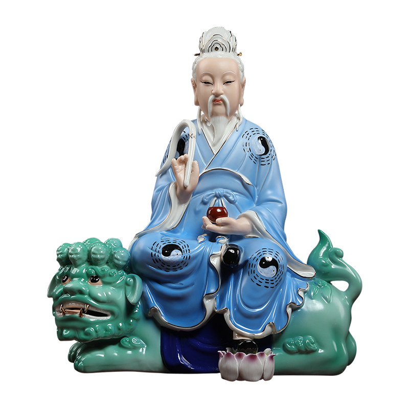 戴玉堂太乙真人白瓷金仙清微神像