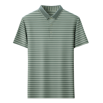 夏季男士桑蚕丝免烫短袖POLO衫