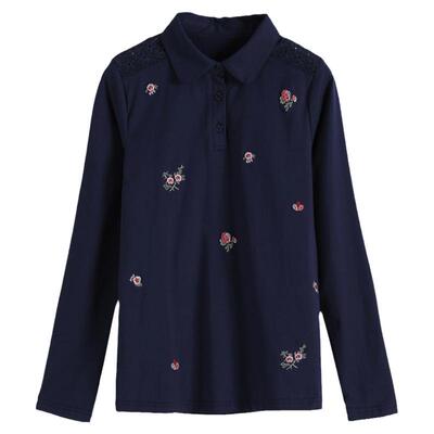 不起球不褪色妈妈纯棉长袖上衣女