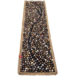 天然鹅卵石雨花石足底按摩脚垫家用指压板石子路步道走毯穴位地垫