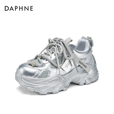 达芙妮厚底老爹鞋女秋冬加绒女鞋