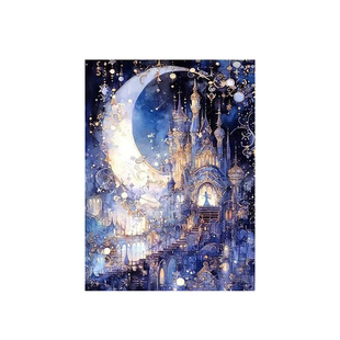 星月城堡钻石画手工diy点钻梦幻城堡满钻超闪贴画简约钻石画