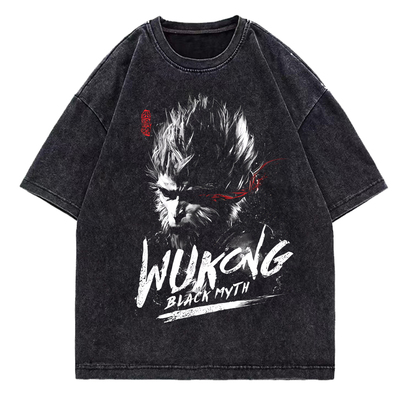 数码直喷黑神话悟空T恤男短袖2025新款纯棉大码青少年潮学生休闲