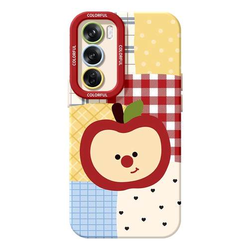 适用opporeno14手机壳女款reno12pro+保护套13全包9pro硅胶8防摔reno7se磨砂oppo软壳6/11苹果拼色10格子外壳