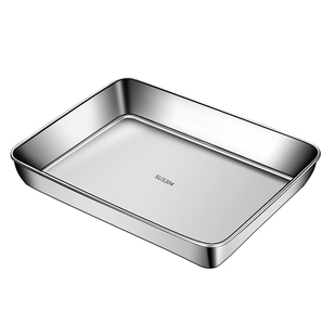 304不锈钢鸭脖盘长方形托盘熟食凉菜展示盘蒸糕盘烧烤深方盘商用