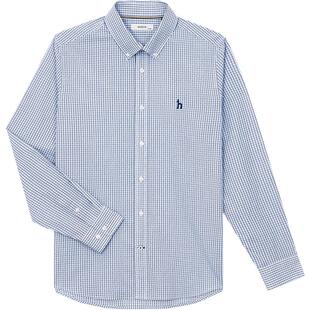 Hazzys哈吉斯奥莱春季新款男士长袖衬衫休闲宽松格子衬衣上衣外套