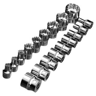 12角套筒头1/2寸大飞梅花加长短套筒8-32mm花键花型内款汽修工具