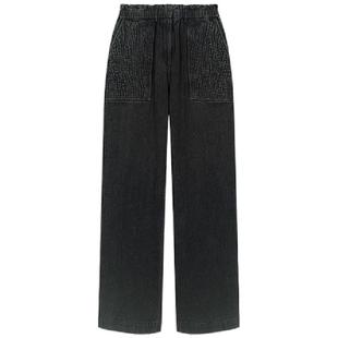 LOUISE MISHA X LOOKNOW设计师品牌2025秋冬新款黑色长裤女