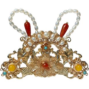 大无汉风【多宝兔】原创古风明制发饰日常甜美玛瑙保色头饰发环