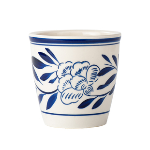 手绘青花陶瓷缸有盖复古风调料缸家用大号带盖猪油罐杂粮罐辣椒瓶