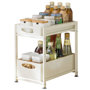 水槽下抽拉式置物架拉篮橱柜架子厨房调料抽屉分层浴室柜厨柜收纳