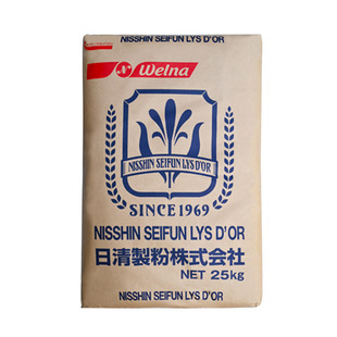 日本进口烘焙原料日清制粉 百合花 法式面包粉 中筋粉 欧包粉25kg