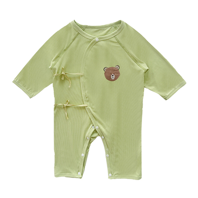 婴儿蝴蝶衣莫代尔四季斜襟系带