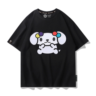 黄子弘凡同款短袖T恤男2025新款夏季快乐小狗周边宽松衣服体恤棉