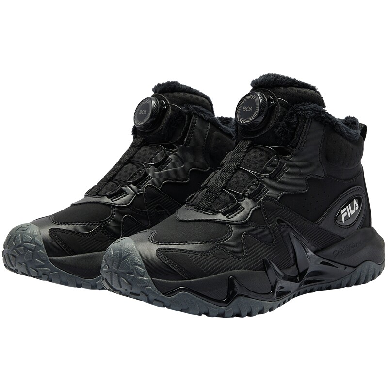 FILA斐乐童鞋儿童棉靴2024冬季新款男女童高帮棉鞋中大童户外鞋潮