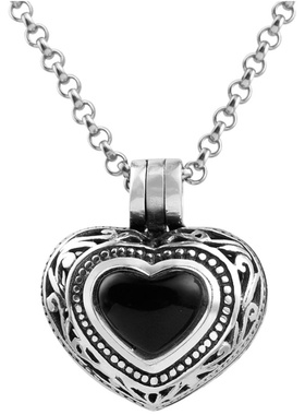 s925纯银泰银放相片爱心项链吊坠