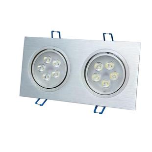 LED双头射灯天花灯双眼筒灯吊顶斗胆灯客厅家用嵌入式长方形3W5W