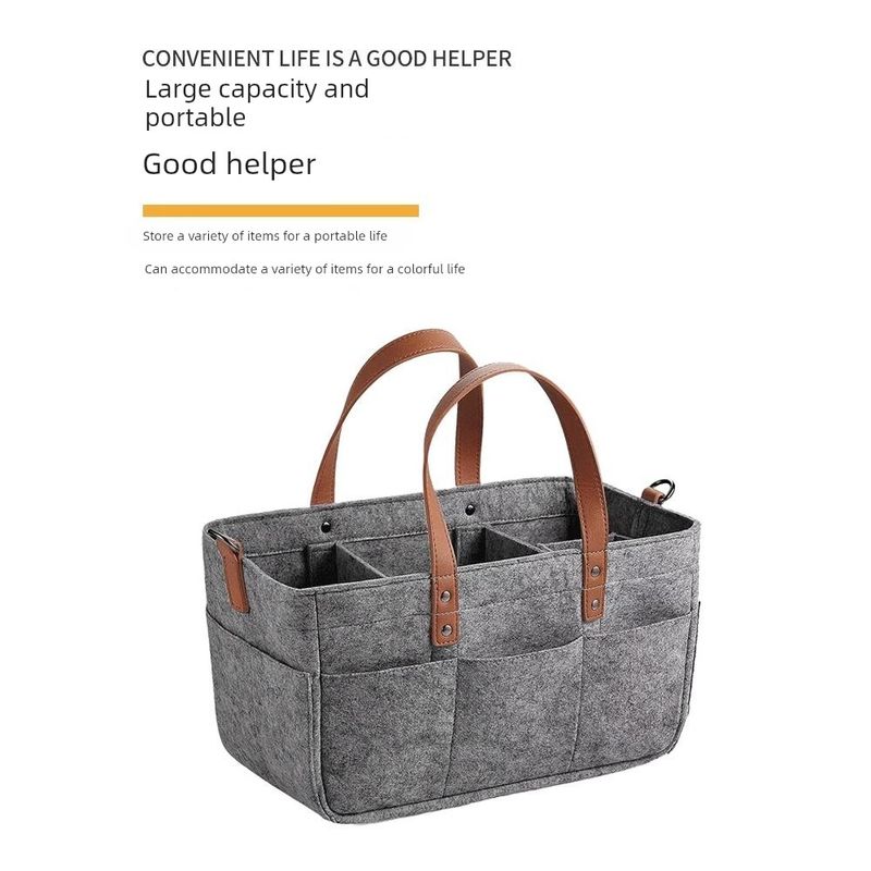 酒店查房包新款大容量毛毡包尿不湿包宝宝出行收纳包妈咪包手提袋