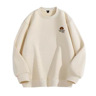 班尼路S&K卫衣男款青少年冬季加绒加厚重磅长袖保暖圆领无帽上衣A