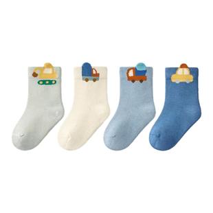 尼多熊宝宝袜子秋冬棉袜A类男童袜卡通儿童袜春秋无骨不勒婴儿袜