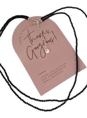 S925银天然黑玛瑙串珠项链女小众设计高级轻奢气质百搭锁骨链