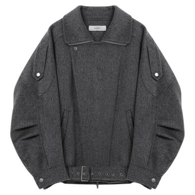 西町村屋廓形外套女装2025冬季新款潮流解构短款双面呢XAAD10236