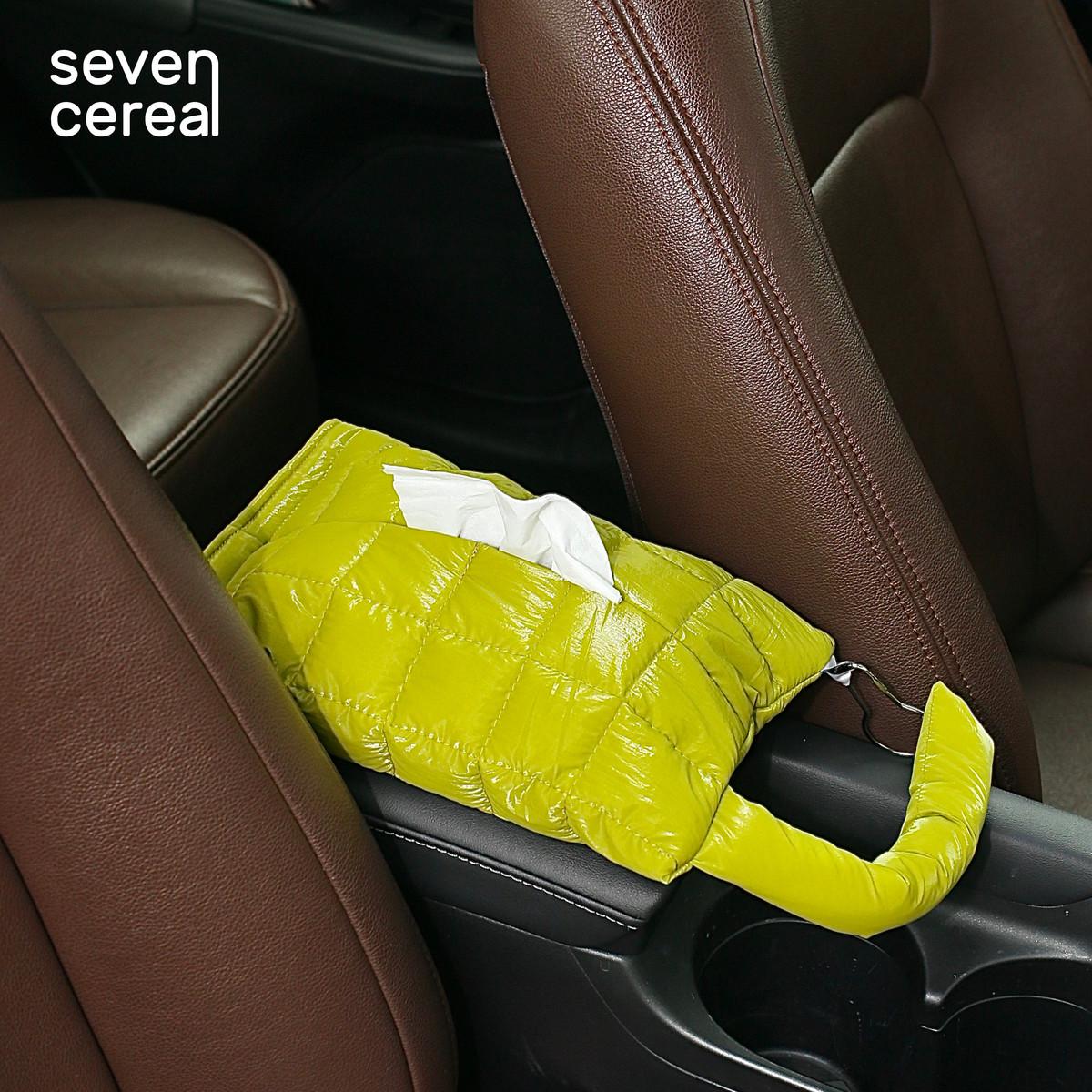 七谷|华夫纸巾袋创意车载纸巾盒客厅设计感餐巾抽纸盒挂式纸抽盒