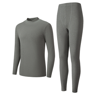 新一步纯棉保暖内衣男秋衣秋裤磨绒加厚高领棉毛衫套装【7A抗菌】