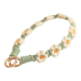 纯手工编织手提带 ins雏菊花朵包带手机提链双头钥匙链手机挂绳女